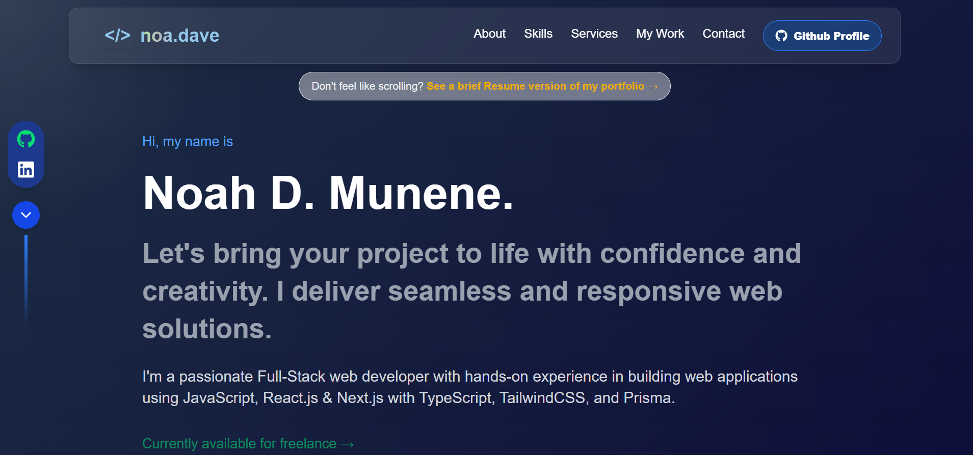 Noah Dave - Full Stack Web Developer