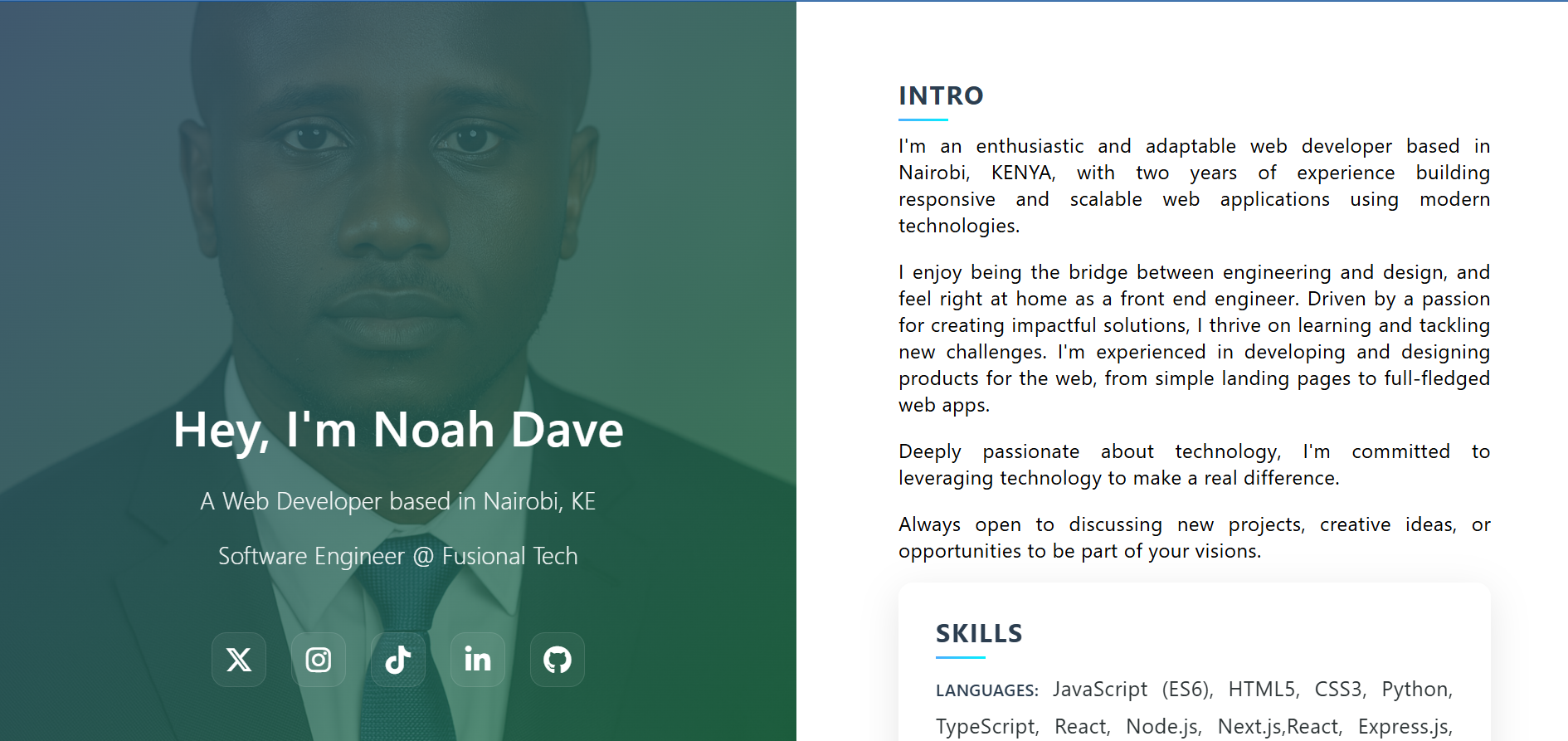 Noah Dave - Full Stack Web Developer